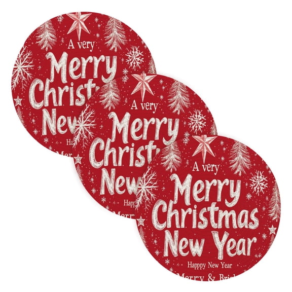 BZSMCE Mats for Pots,Pans Place Snowtreen and Snowflak for Christmas Simple Style Pattern Pot Mats