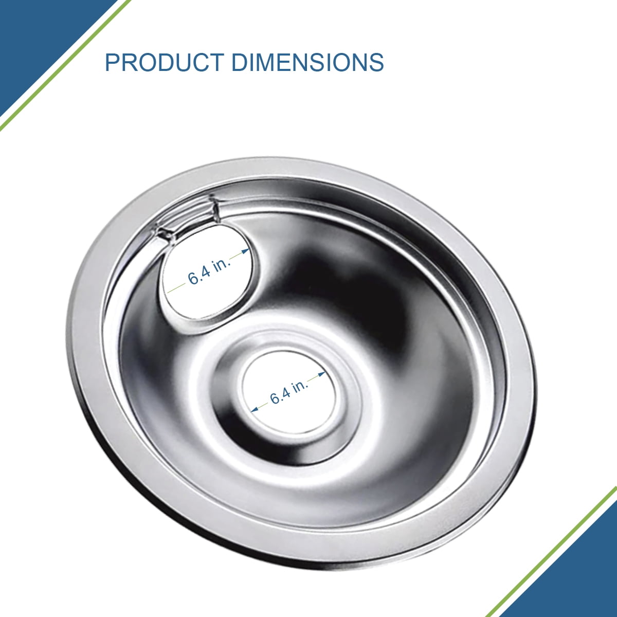 316048413 and 316048414 Replacement Chrome Drip Pans for Frigidaire Kenmore - Includes Two 6-Inch and Two 8-Inch Pans (4 Pack)