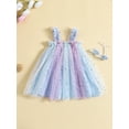 thumbnail image 3 of Bagilaanoe Toddler Baby Girl Summer Dress Stars Print Sleeveless A-line Princess Dresses 12M 18M 24M 3T 4T 5T Kid Patchwork Tulle Skirt, 3 of 8