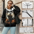 thumbnail image 6 of COEQINE Fashion Women's Hoodie Oversized Sweatshirts Black Cat Magic Hat Print Long Sleeve Pumpkin Pattern Casual Wear Full Zipper Y2K Jacket Fall Tops with Pockets, 3XL, 6 of 7