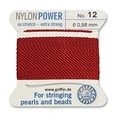 thumbnail image 2 of Griffin Nylon Bead Cord Perlseide – Garnet Color – Size 12 (0.98mm) – 2 Meters per Card – Stainless Steel Needle Attached – for Knotting Pearls, Gemstones, Crystals and Beads, 2 of 5