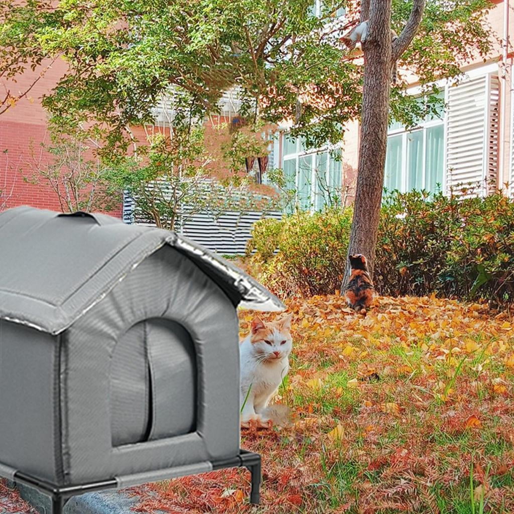 EHJRE Outdoor Cat House Insulated Shelter Waterproof Portable Pet Tent Windproof Enclosure Suitable for Stray Cats Community Barn Porch Garage Garden XL