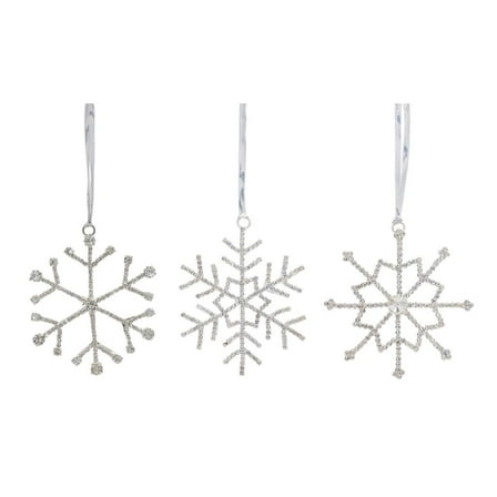 Jewel Snowflake (Set of 12) 3.5"H Iron/Glass