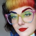 thumbnail image 4 of Greenadscape Gafas De Sol Para Fiesta Cat Eyes Arcoíris Transparentes Con Único Y, 4 of 8
