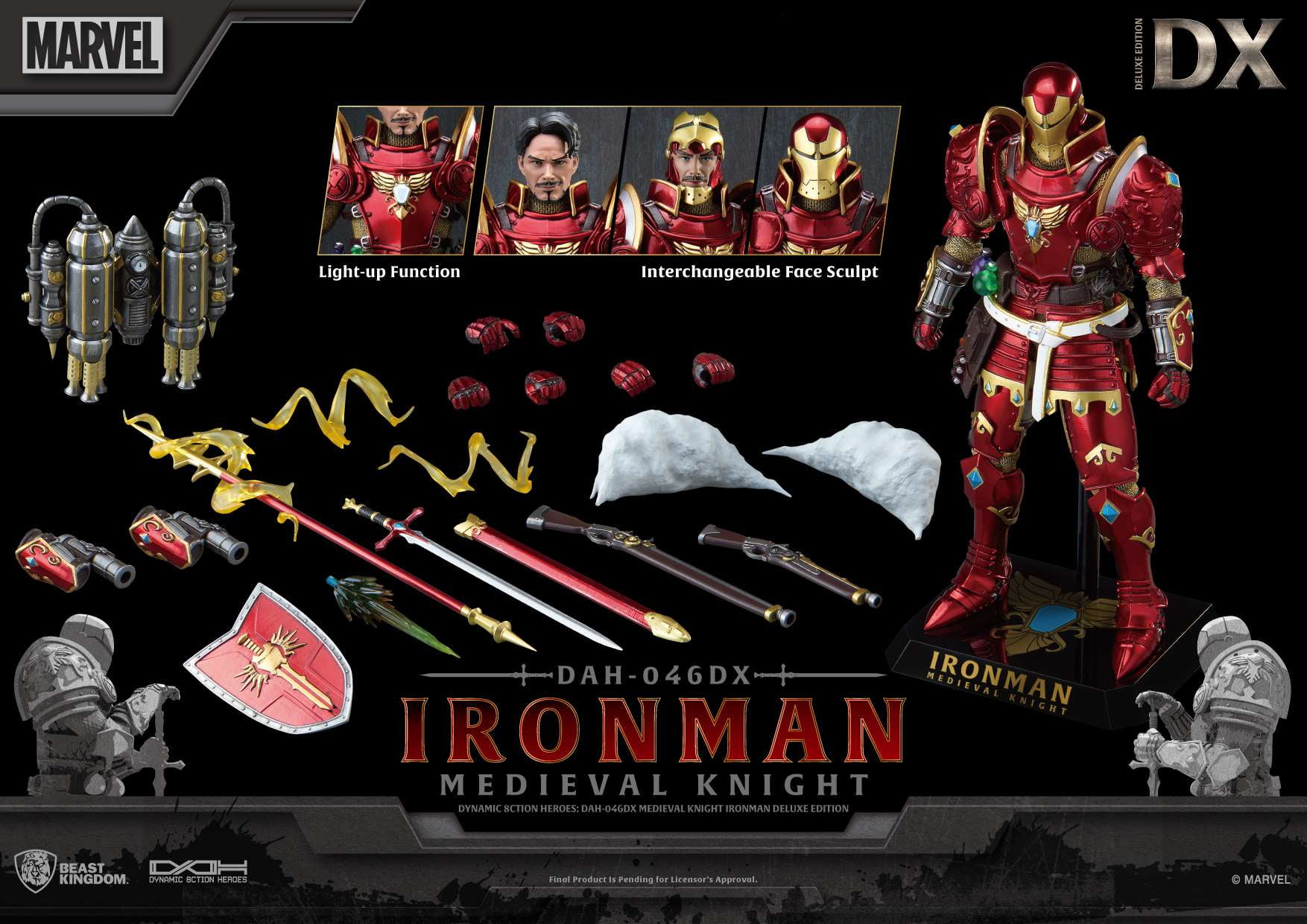 Beast Kingdom Medieval Knight Iron Man DAH-046DX Dynamic 8-Ction Deluxe Version Action Figure