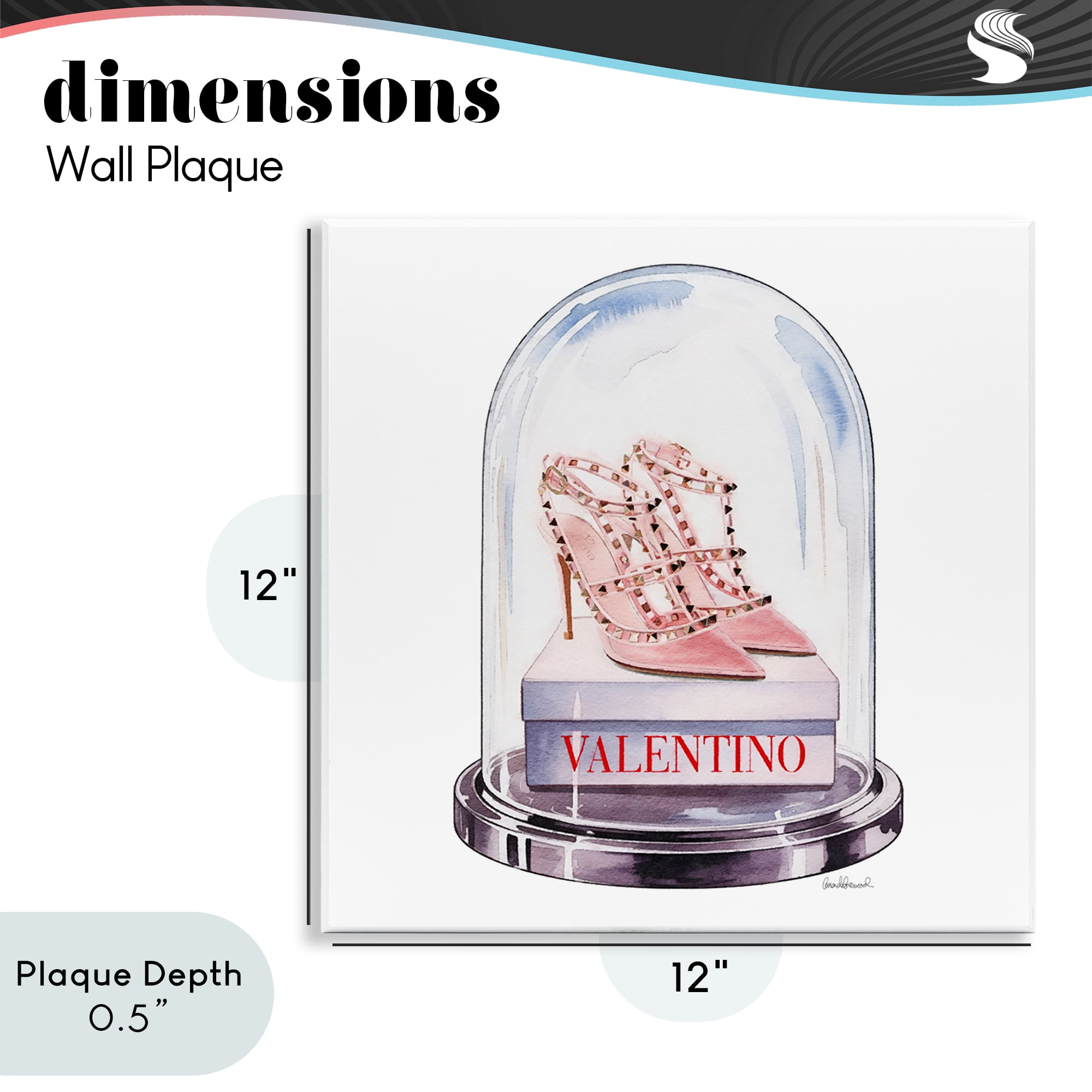 Stupell Industries Pink Heels in Bell Jar Wall Plaque Art, design by Amanda Greenwood