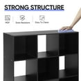 thumbnail image 4 of HomGarden 3-Tier 9 Cube Storage Organizer, Wood Bookcase Cabinet Bookshelf W/ Back Panels for Home, Office, Entryway, Living Room - Black, 4 of 9