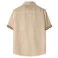 thumbnail image 3 of Ramiter Shirt Men Men's Summer Short Sleeve Button Down Shirts Khaki,2XL, 3 of 7