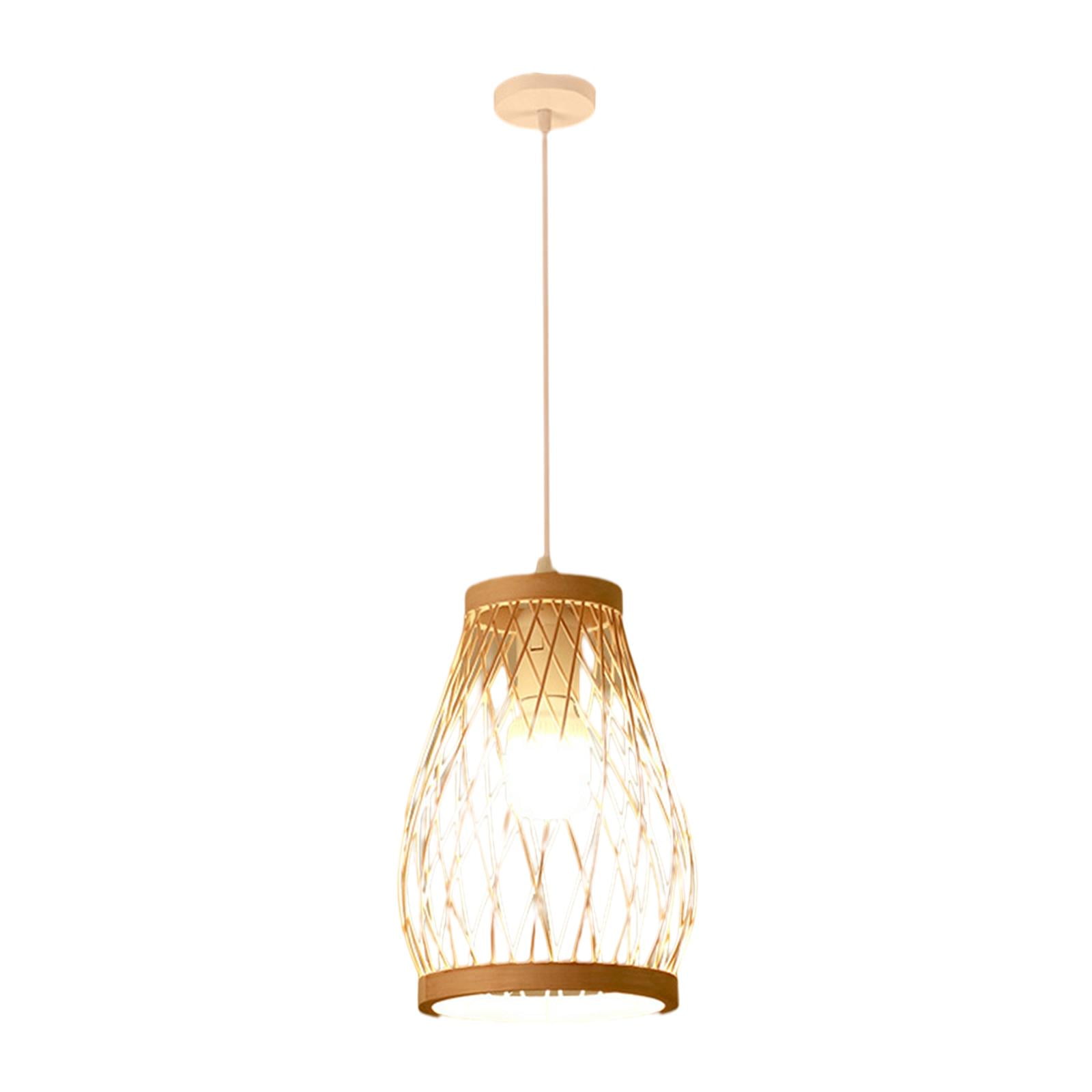 Creative Co-Op Woven Rattan Pendant Lamp - 19.5" X 11.75" Charcoal Gray Boho Hanging Light Fixture