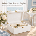 White Wooden Decorative Keepsake Box With Hinged Lid For Storing ...