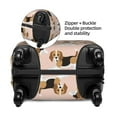 thumbnail image 4 of Qekee Beagle Dog On Brown Elastic Luggage Cover, Double-sided Print, Invisible Zipper, for Travel, Business, Daily - Large, 4 of 9