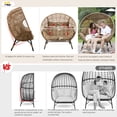 thumbnail image 6 of RADIATA Double Egg Chair Indoor Outdoor Stationary Oversized Thicken Padded Cushions,2 Person Egg Loveseat Chair,600 lbs Extra Large Lounge Chair for Patio Balcony Porch Backyard Brown, 6 of 8
