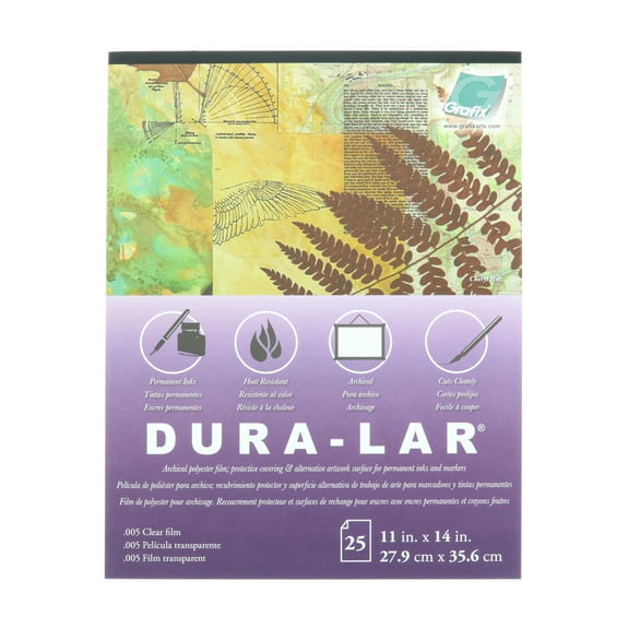 Grafix Dura-Lar Pad, .005mm, Clear, 11in x 14in