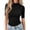 15# Black, variant on Mock Neck Tops For Women Short Sleeve Slim Basic Summer Fall Basic Tee Mock Turtleneck Tops Women Slim Fit Fashion Top Half Sleeve T-Shirt Dressy Casual Basic Business Work Summer Fall