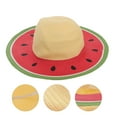 thumbnail image 3 of Sombrero de paja de verano para niños, sombrero de playa de ala ancha, sombrero de paja con protección UV para exteriores., 3 of 6