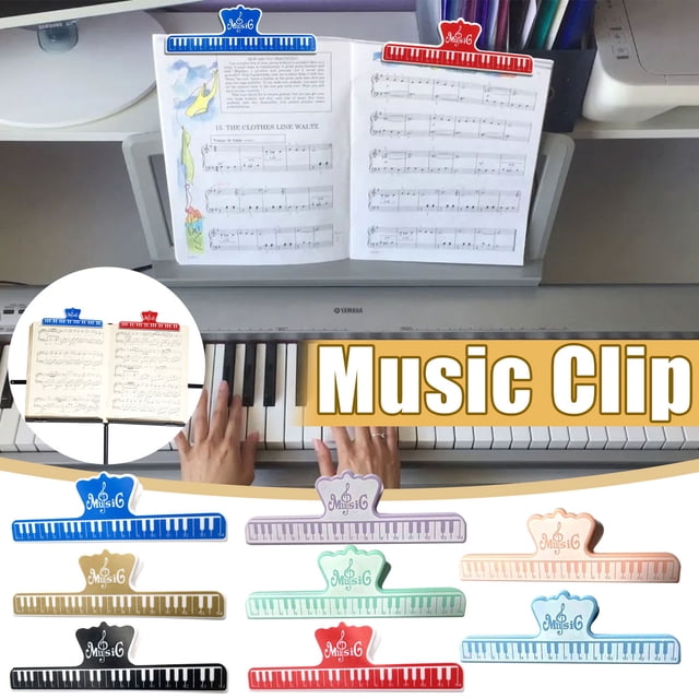 Xihbxyly Clip para Notas Musicales, Plástico Abs, Estable y Ligero, Fácil de Transportar, Ideal para Música de Piano, Archivos, Catálogos, Amantes de La Música y Clases de Música. Tamaño: 15 X 5 X 3