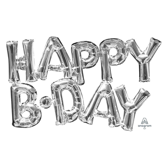 Anagram International Party Eh! Silver "Happy Birthday" Banner