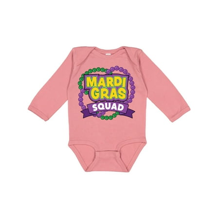 

Inktastic Mardi Gras Squad with Green and Purple Beads Gift Baby Boy or Baby Girl Long Sleeve Bodysuit