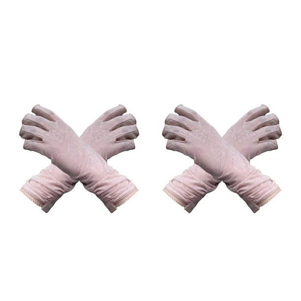 Minnieouse Manopla de seda helada, suministros para mujer, protección completa, cubierta de mano, superficie lisa, ropa de verano, manopla de encaje, rosa Type1 NO1 Minnieouse CBP265302