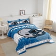 thumbnail image 3 of Erosebridal Football Helmet Print Bedding Sets Full with Comforter, Sports Theme Duvet Insert , Detroit, Blue Grey, 3pcs, Breathable, 3 of 7