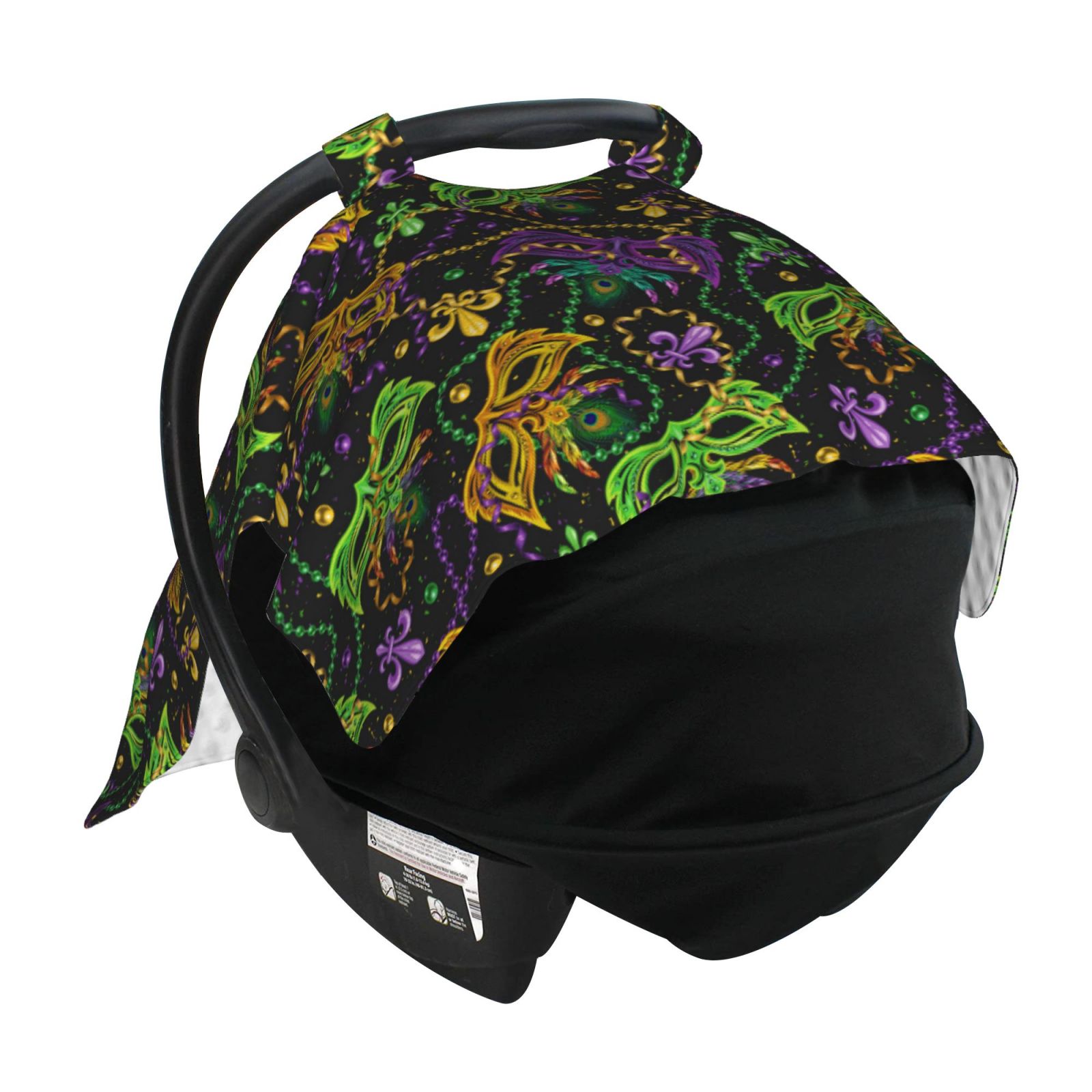 Car Seat Cover Baby - Mardi Gras Surface Breathable Infant Car Seat Cover for Baby Carseat, Lightweight Comfort Baby Essentials Must Haves Newborn Stuff for Girl Boy