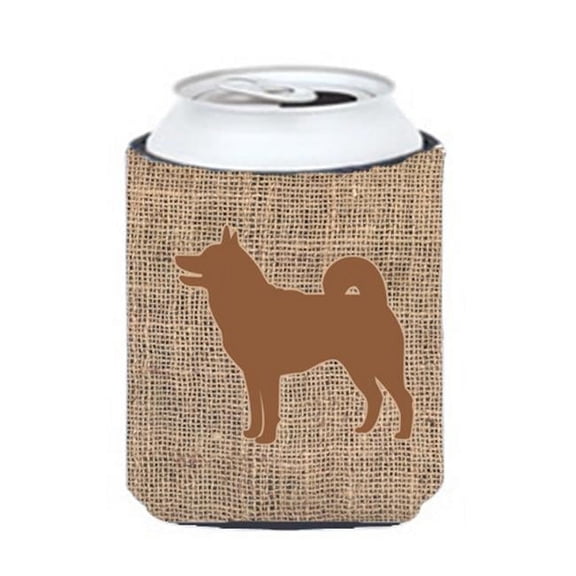 Shiba Inu Burlap And Brown Can Or Bottle  Hugger