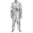 thumbnail image 3 of Balery African Animals Pattern Pajama Sets for Men Long Sleeve 2 Piece Sleepwear Loungewear Sets Soft PJ's with Pockets Long Sleeve Comfy Pj Sets-X-Large, 3 of 7