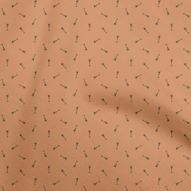 oneOone Rayon Orange Fabric Wine Glass Sewing Craft Projects Fabric Prints By Yard 56 Inch Wide