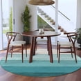 thumbnail image 3 of Round Rugs 8Ft, Teal Ombre Round Area Rug Washable Indoor Throw Carpet, Farmhouse Vintage Wooden Striped Large Non Slip Circle Rug for Kids Room RV Home Decor Aesthetic, 3 of 8