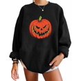 thumbnail image 1 of Pullovers d'Halloween pour Femmes Manches Longues Chandails en Molleton Squelette Drôle Citrouille, 1 of 5