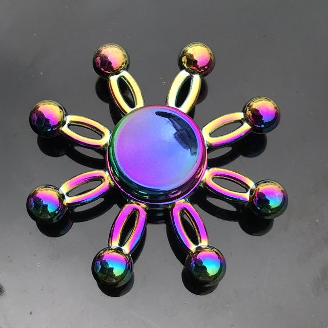 厂家批发炫彩合金指尖陀螺地摊玩具减压玩具Hand Spinner手指陀螺as the picture Deng Xun unisex