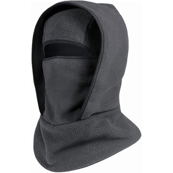 Outdoor Winter Warm Hat Neckband Integrated Cycling Mask, Winter Balaclava Ski Mask, Windproof Fleece Face Cover(Dark Gray)