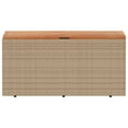 thumbnail image 2 of vidaXL Garden Storage Box Beige 110x50x54 cm Poly Rattan Acacia Wood, 2 of 5