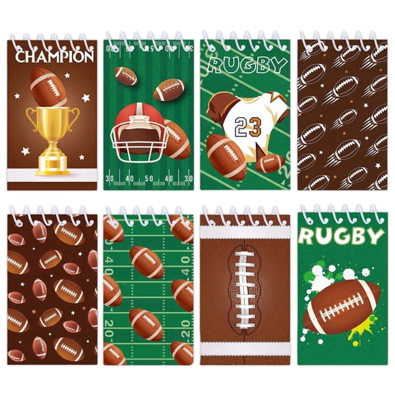 Moerstar Small Pocket Notebooks - 8 Pcs Mini Spiral Notebook Bulk, Football Little Notebook Nursing Notepad for Study, Work, Steno, School, Office