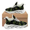 thumbnail image 1 of Zapatillas de deporte de malla con estampado de hojas de hierba verde 3D para exteriores, zapatos de plataforma de moda , zapatos casuales para correr, tenis, zapatos, 1 of 6