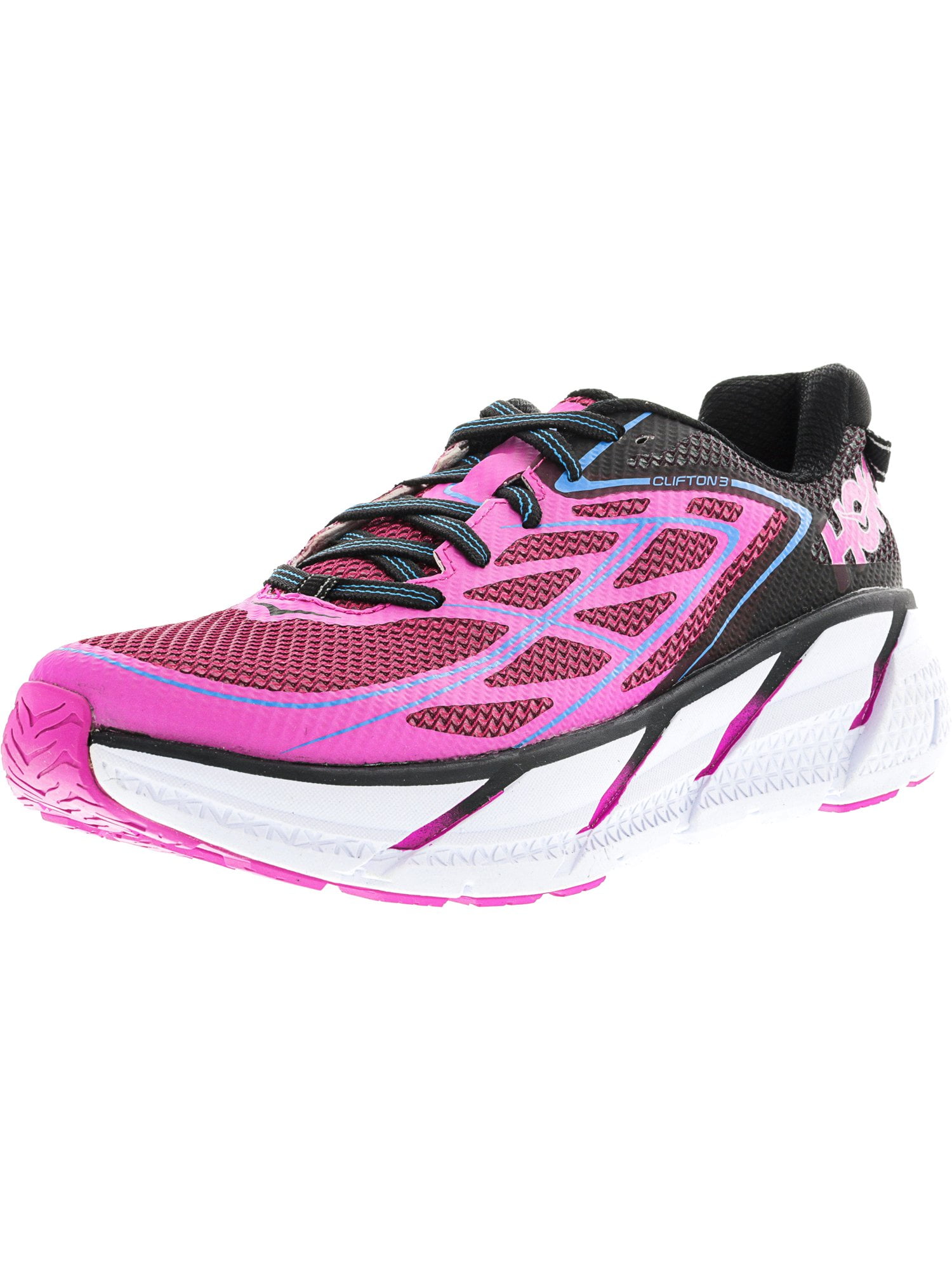 Hoka One Women's Clifton 3 Anthracite / Neon Fuchsia AnkleHigh Fabric