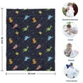thumbnail image 4 of DarkBlue Dinosaurs in Space Pattern Blanket,Comfortable Soft Flannel Throw Blanket,All Season,Warm Lightweight Blankets for Sofa Bed Couch Living Room Chair,30"x40", 4 of 4