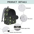 thumbnail image 4 of Alien and UFO Black Pattern Backpack for School, Cute School Bag with Adjustable Shoulder Straps and Padded Back, 15.7"x11.8"x5.5", 4 of 5