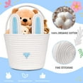 thumbnail image 7 of CHENGDAO 2Pack Cotton Rope Storage Baskets with Removable Bunny Ears, Foldable Organizer, Blue&White, 7 of 7