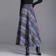 thumbnail image 4 of Gibobby faldas largas de mujer elegantes mujer Falda clásica a cuadros de talle con bolsillos y cremallera(Azul, L), 4 of 5