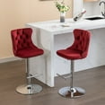 thumbnail image 5 of Harmijoy Set of 2 Velvet Swivel Bar Stools - Adjustable Height , Tufted Back, Chrome Base for Kitchen Island & Pub, 5 of 9