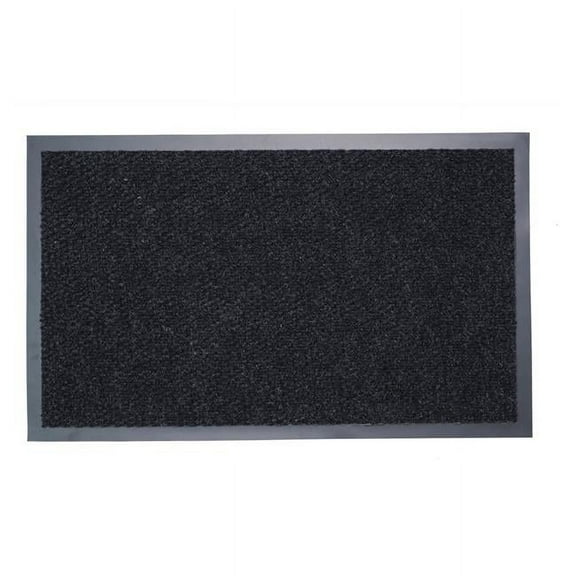 24 x 48 in. York Walk Off Rectangular Doormat, Black & Grey