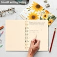 thumbnail image 4 of FORMRS 1-Subject Spiral Notebook 8" x 5" College Ruled 60 Refillable Sheet A5 Hard Cover, Beige Sunflowers, 4 of 7