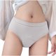 thumbnail image 2 of Puntoco Ropa interior para mujer, calzoncillos de cintura media alta a rayas de color liso para mujer, ropa interior menstrual fisiológica a prueba de fugas, 2 of 4