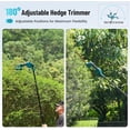 thumbnail image 4 of Seesii 3-in-1 Cordless Pole Hedge Trimmer 16ft Reach 21V Electric Hedge & Grass Trimmer ,2*4.0Ah Rechargeable Batteries, 4 of 10