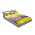 thumbnail image 2 of Ambesonne Floral Fitted Sheet & Pillow Sham Set, Yellow Dandelion Field, Full, Purple Green, 2 of 2