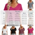 thumbnail image 3 of cfhntfmh Womens Summer V Neck Tops Short Sleeve Sweaters Knit Casual Plus Size Shirts Hollow out Lace Back with Drawstring Trendy Boho Tops, 3 of 7