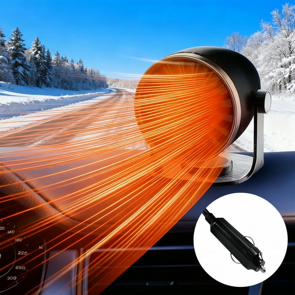 Portable Car Heater, 2-in-1 Heating and Cooling Car Heater Fan, 100W 12V Car Heater and defroster That Plugs into Cigarette Lighter for Car, Car Defroster Windshield Heater (Black)