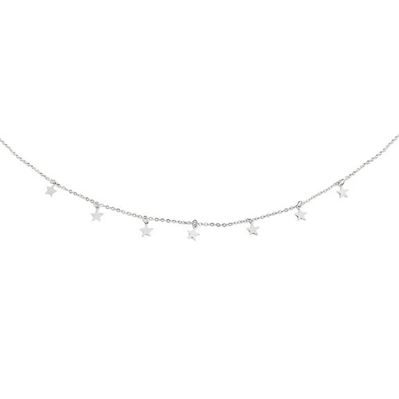 Yesbay Choker Necklace Star Pendant Jewelry Gift Women Stars Pendant Alloy Clavicle Chain for Dating