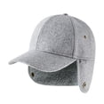thumbnail image 4 of Gorro de lana de invierno para hombre, moderno, informal, con protección para las orejas, resistente al viento, para golf, gorro de papá Gris claro, 4 of 9